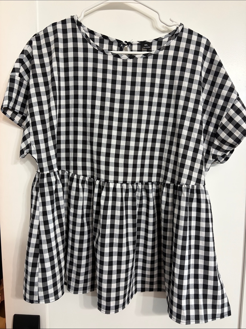 Black & White Gingham Kids Dress - Classic Check Peplum